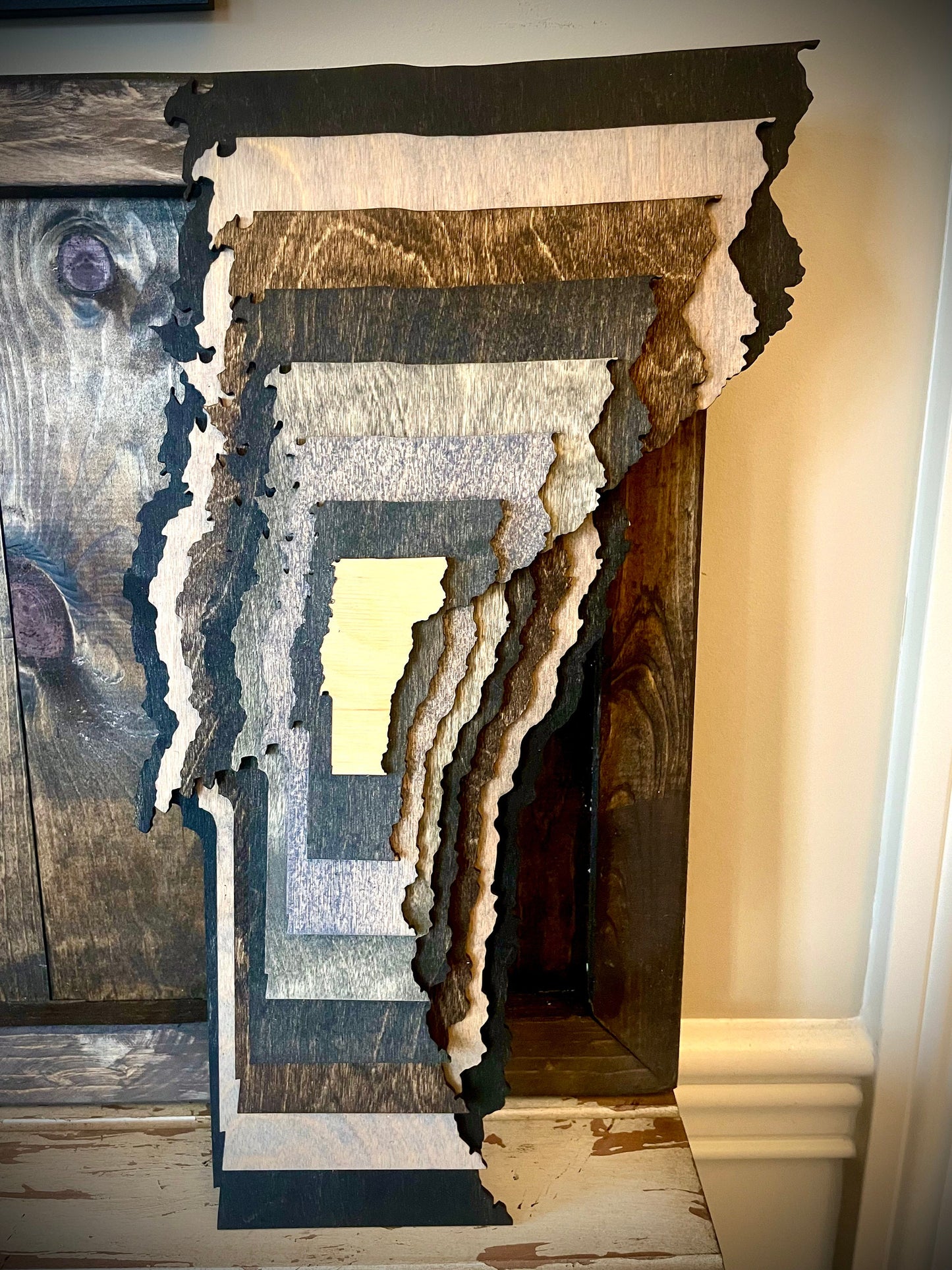 Vermont Stacked State 3D Wood Table & Wall Art | Multi-Color