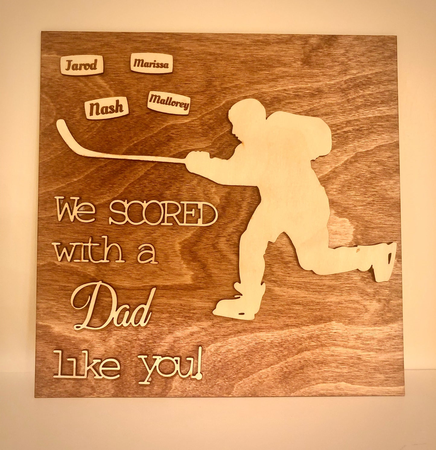 Custom Hockey Wood Plaque | Father's Day, Coach, Birthday & Christmas Gift
