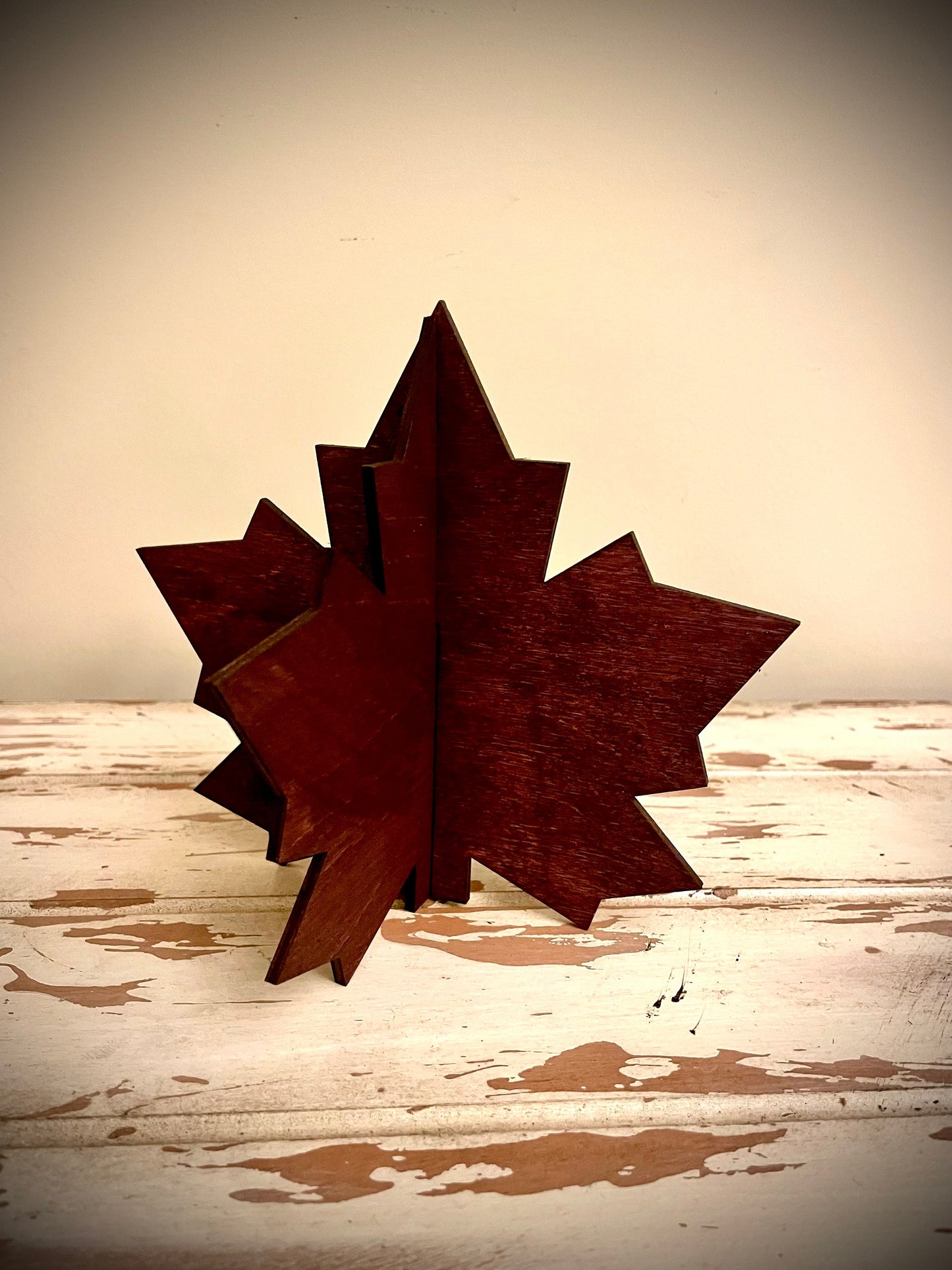 3D Maple Leaf Wood Tabletop Decor | Wedding Centerpiece | 3 Sizes, 12 Finishes