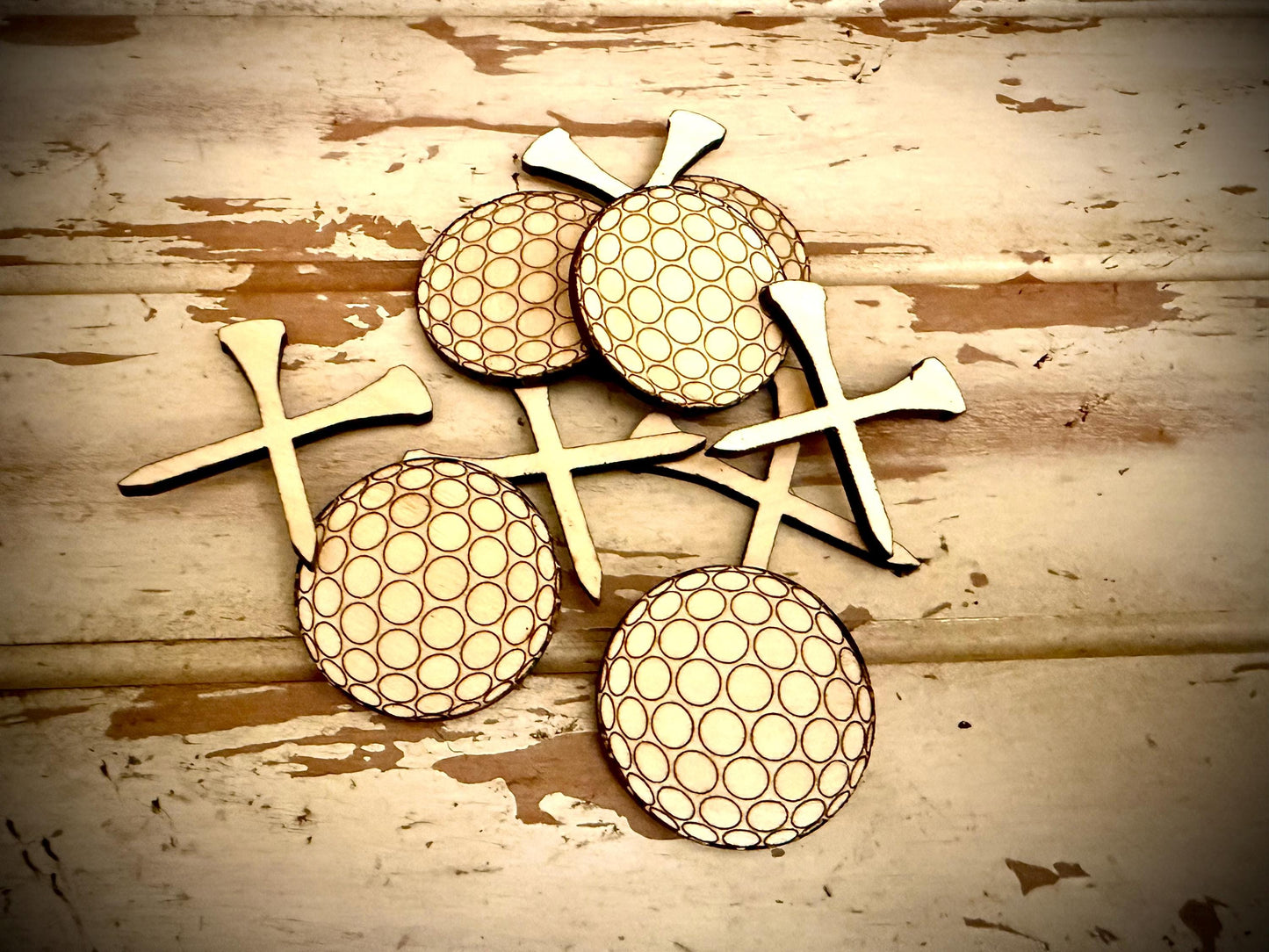 Tic Tac Golf Wood Game | Laser Engraved | 12 Finishes | Golf Gift
