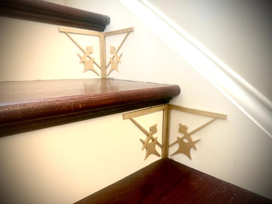 Mid Century Modern Atomic Wood Staircase Accents | Set of 4 | Multiple Finishes | Style A