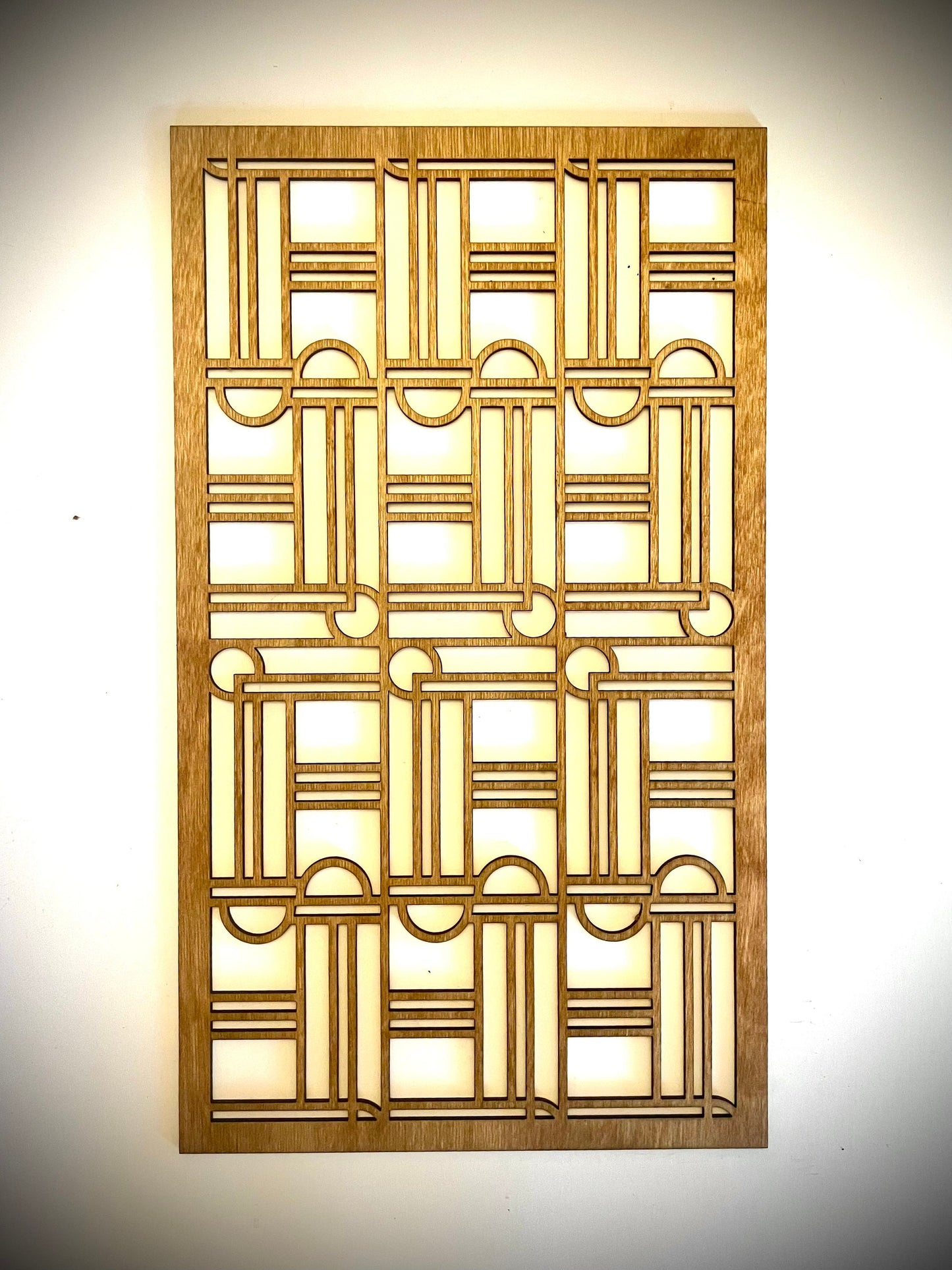 Art Deco Semi Circles 3-Panel Wood Wall Art - Style Q