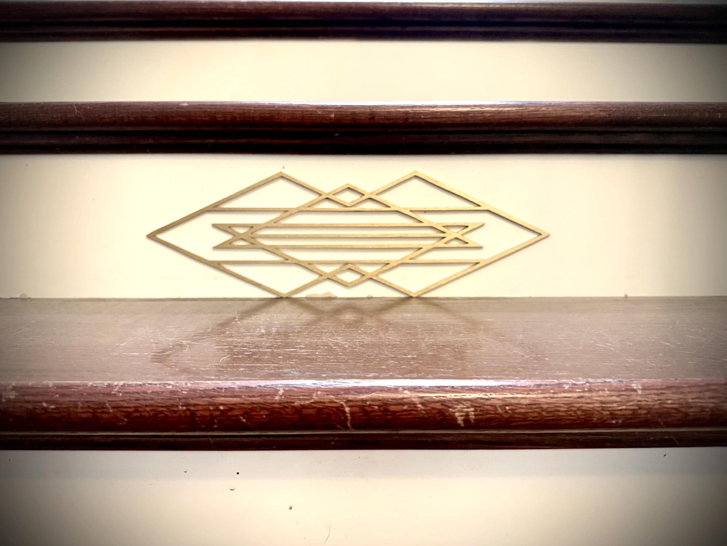 Art Deco art deco diamond staircase accents / embellishments (set of 3) available in multiple finishes-Art Deco set J