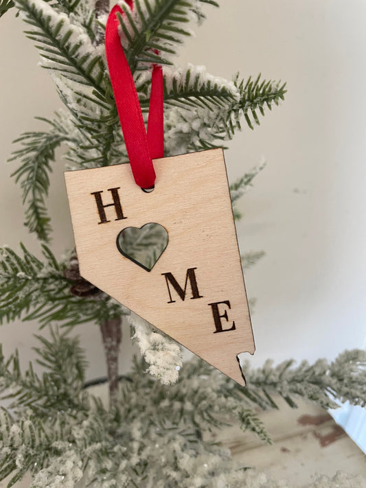 Nevada HOME Wood Ornament & Gift Tag | 12 Finishes | State Pride Gift