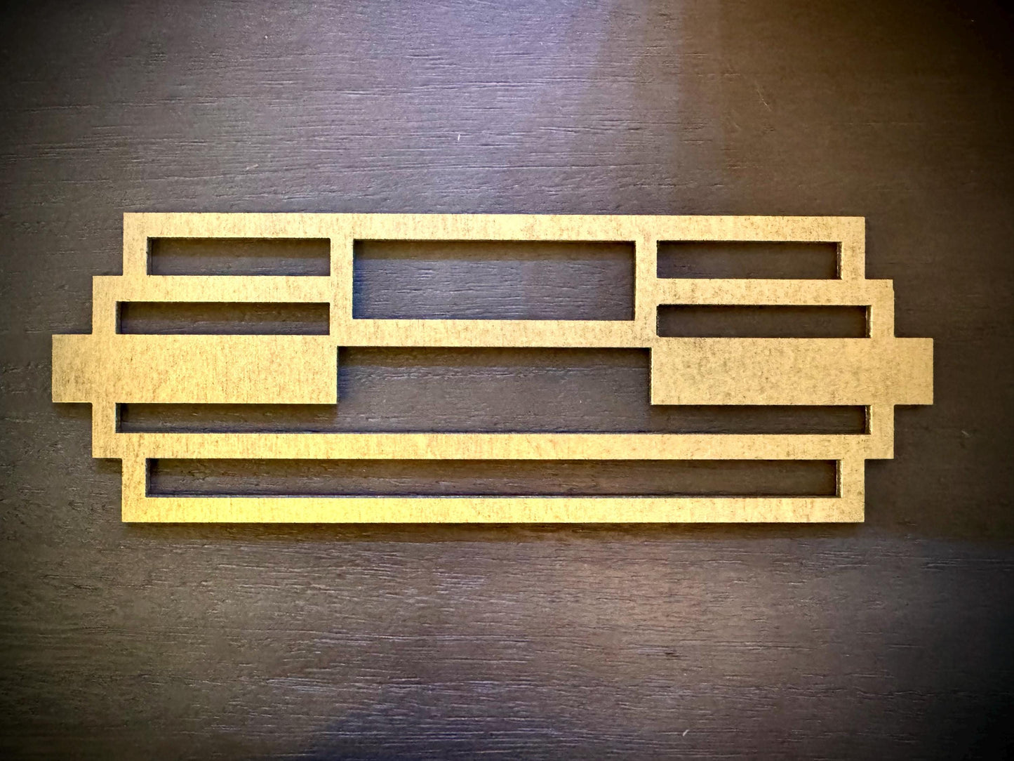 Boho Modern Art Deco Art Deco wood drawer knob or pull accent available in 15 finishes.  2 pieces. Set A-Offset Rectangle