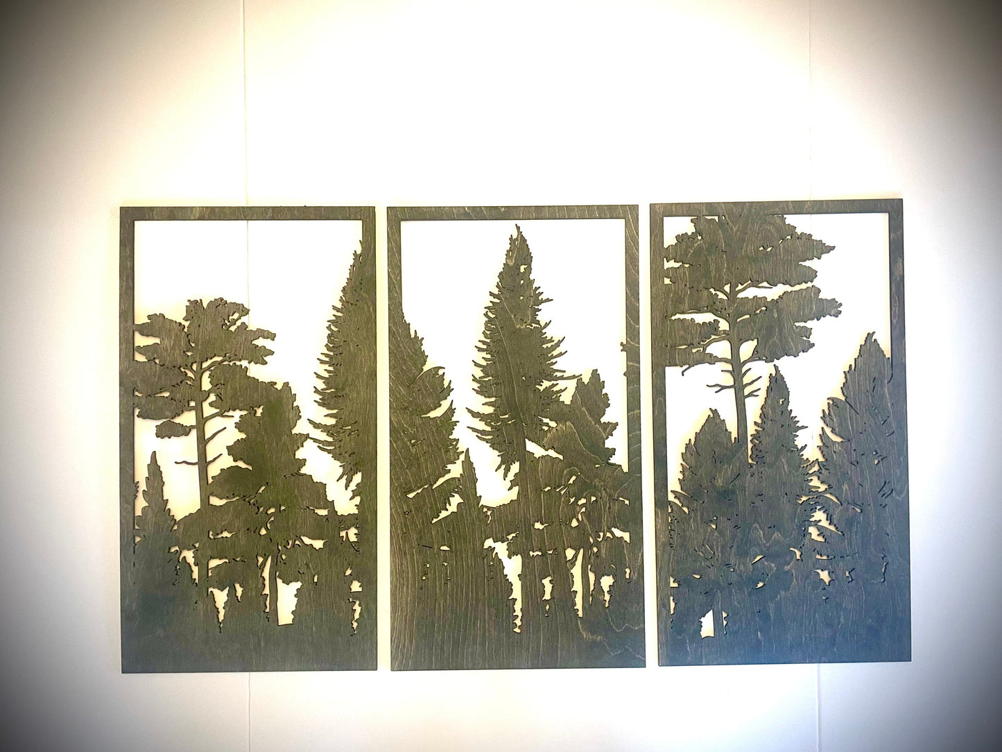 Mixed Tree Forest Wood Wall Art | 3-Panel Set | Multiple Finishes