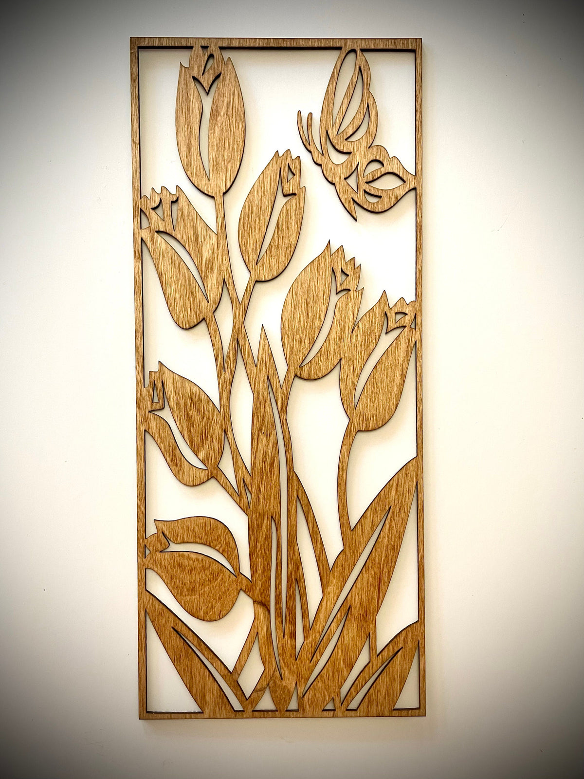 Butterflies & Flowers Wood Wall Art | 3-Panel Set | Multiple Finishes