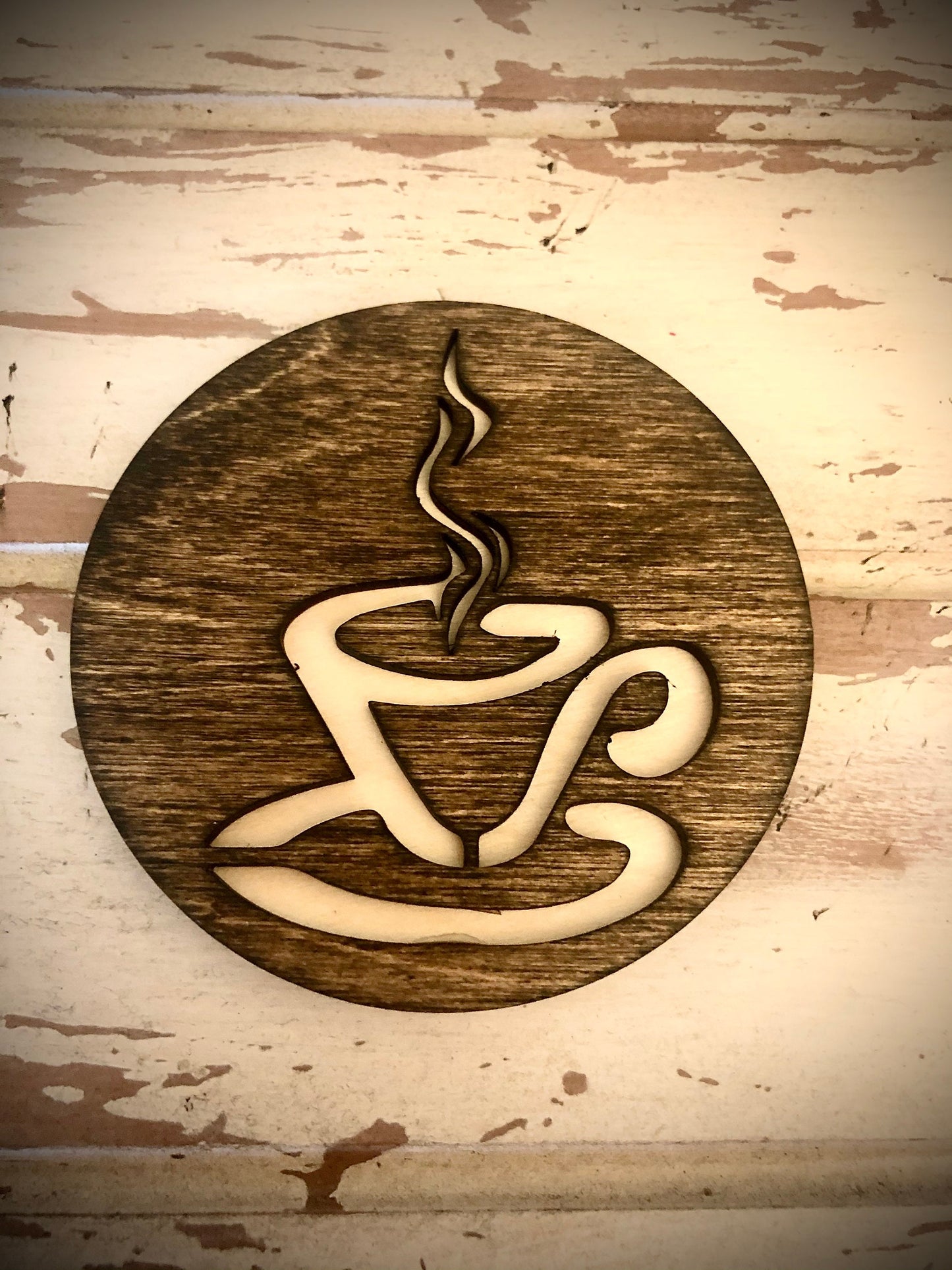 Latte Art Wood Coffee Mug & Candle Topper | Coffee Lover Kitchen Decor