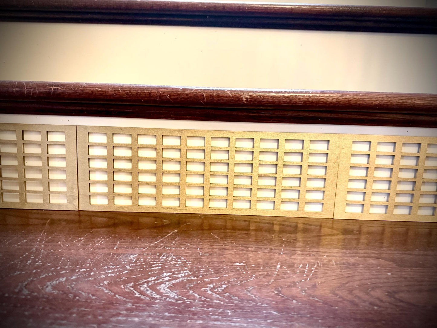 Art Deco art deco rectangle shapes staircase accents / embellishments (set of 3) available in multiple finishes-Art Deco set G