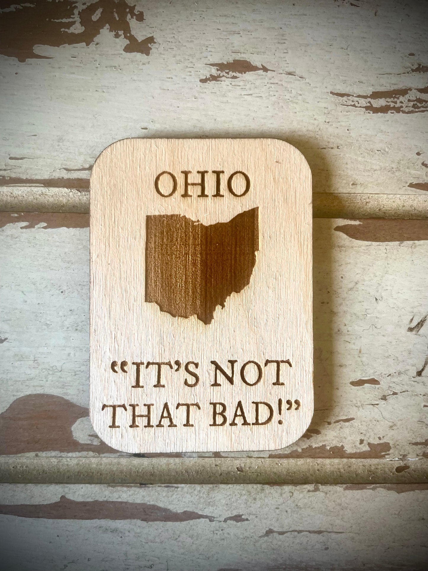 Ohio "It's Not That Bad!" Funny Wood Fridge Magnet | Funny Gift
