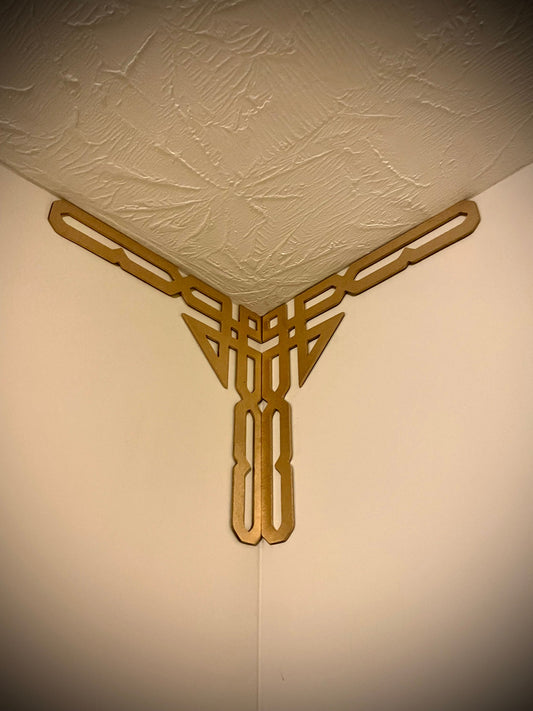 Art Deco Inside Wood Corner Accent & Trim | Set of 2 | Multiple Sizes & Finishes | Set Z