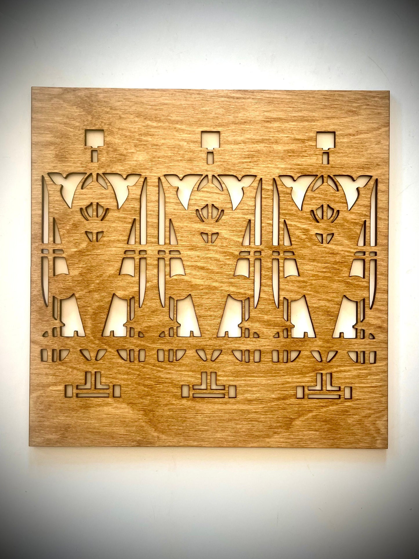 Art Deco Geometry Wood Wall Art | 3-Panel Set | Multiple Sizes & Finishes | Style L