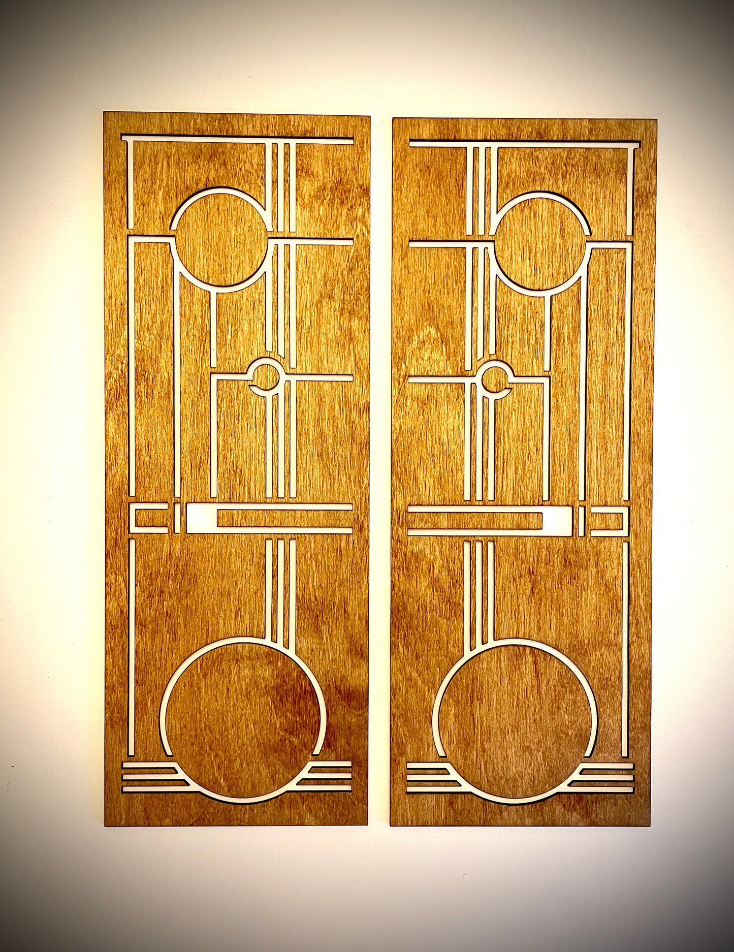 Art Deco Geometry 2-Panel Wood Wall Art - Style E