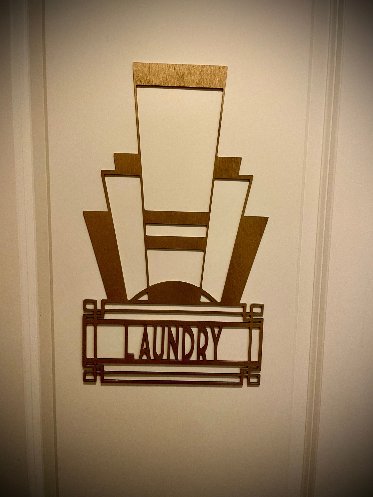 Boho Modern Art Deco Art Deco Gatsby Marquee Laundry Sign in bright gold or 14 other finishes, decor wall art original