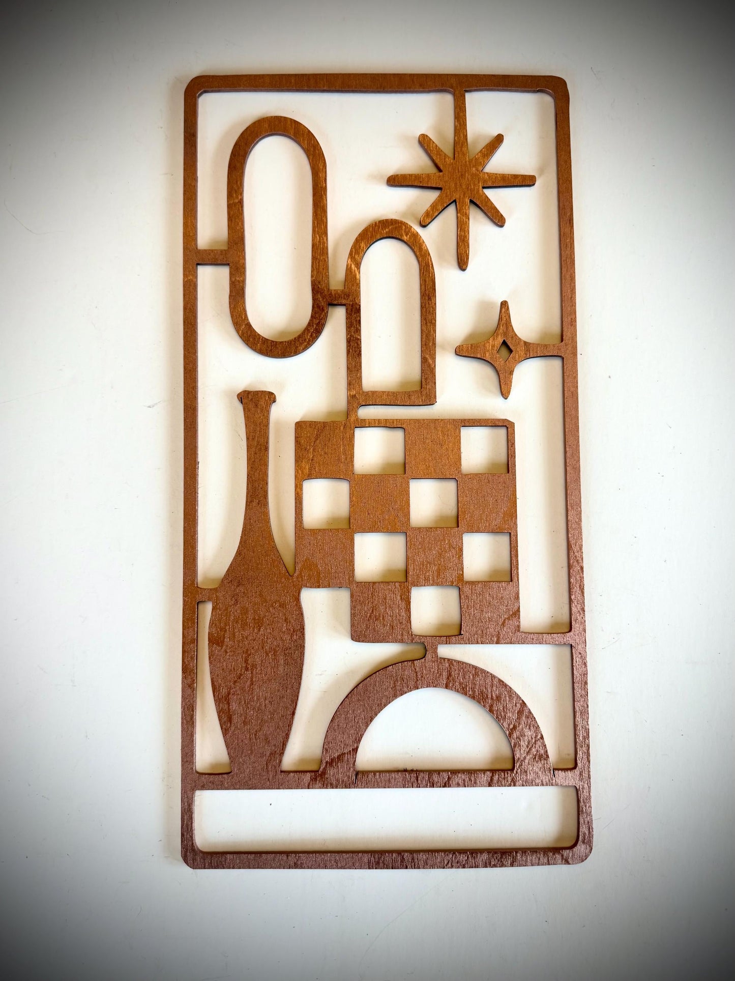 Mid Century Modern Still Life Wood Wall Art | 3-Panel Set | Multiple Sizes & Finishes | Style L