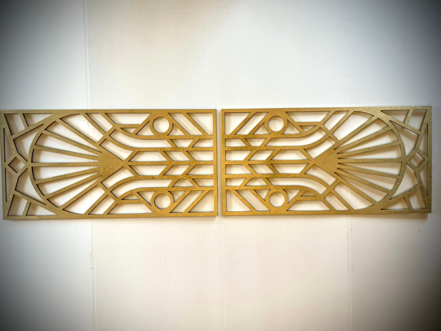 Boho Modern Art Deco Art Deco Geometry wood wall art, 2 panel in multiple sizes and finishes, decor original set x