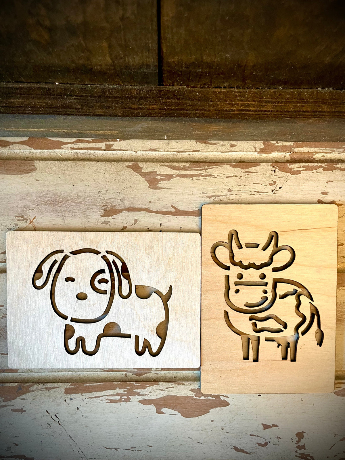 Farm Animal Laser Cut Wooden Stencils for Crafting & Drawing | Set of 14 or Individual