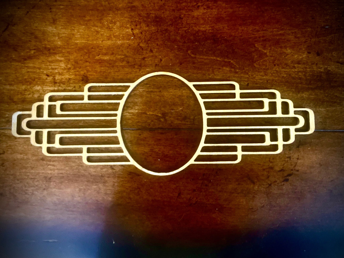 Boho Modern Art Deco Art Deco wood drawer knob or pull accent available in natural or 14 other finishes.  2 pieces. Set I