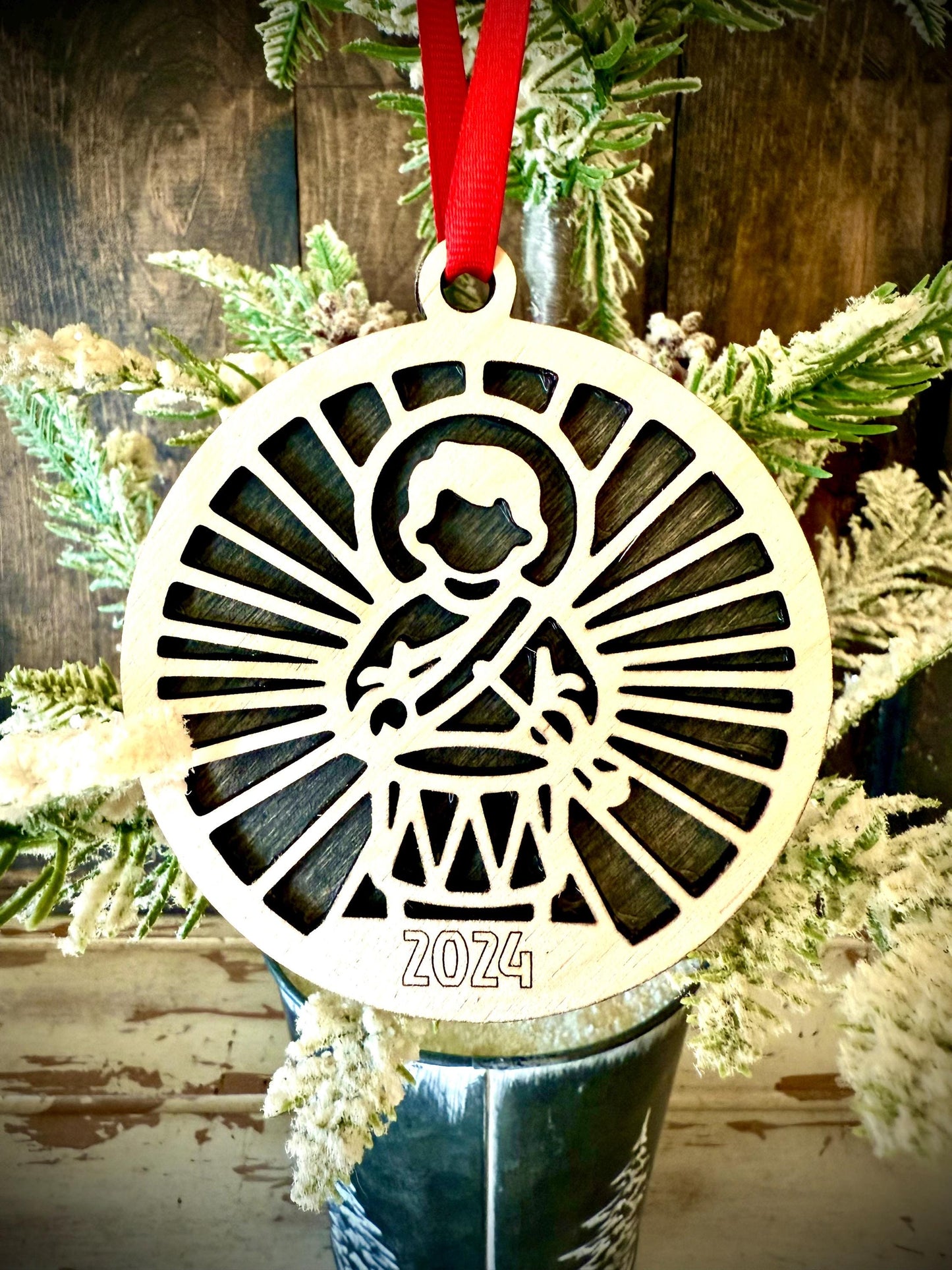 Little Drummer Boy Personalized 2-Layer Wood Christmas Ornament & Gift Tag | Multiple Finishes | Holiday Gift (#2)