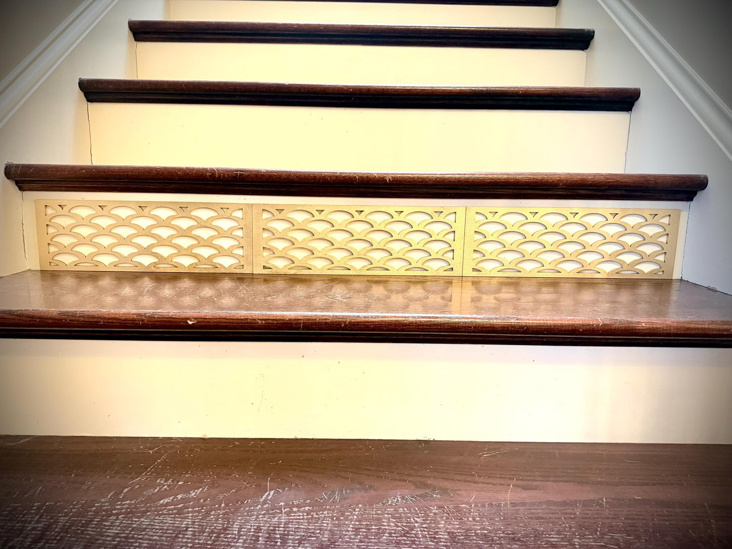 Art Deco art deco teardrop shapes staircase accents / embellishments (set of 3) available in multiple finishes-Style F