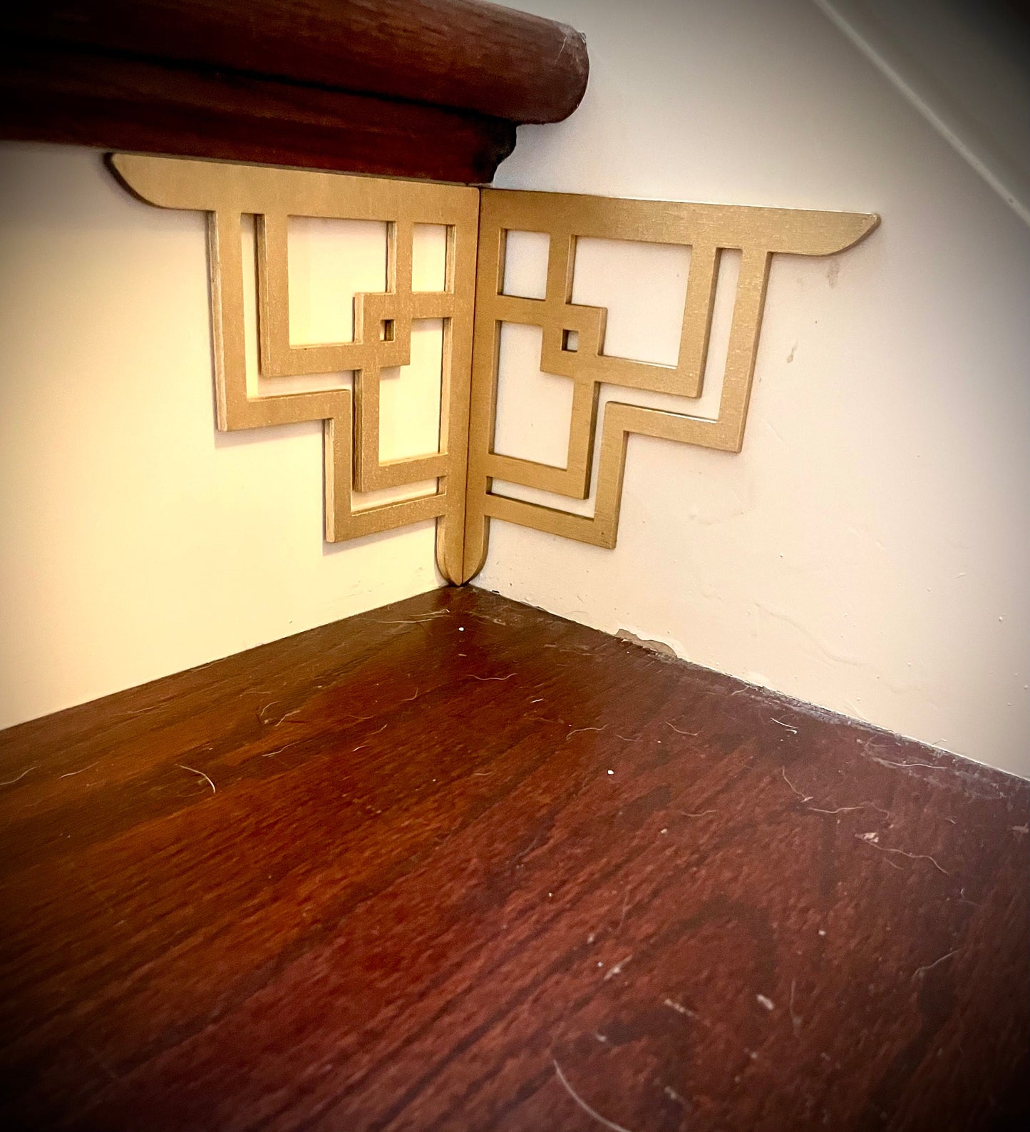 Art Deco art deco staircase corner accents / embellishments (set of 4) available in multiple finishes-style J
