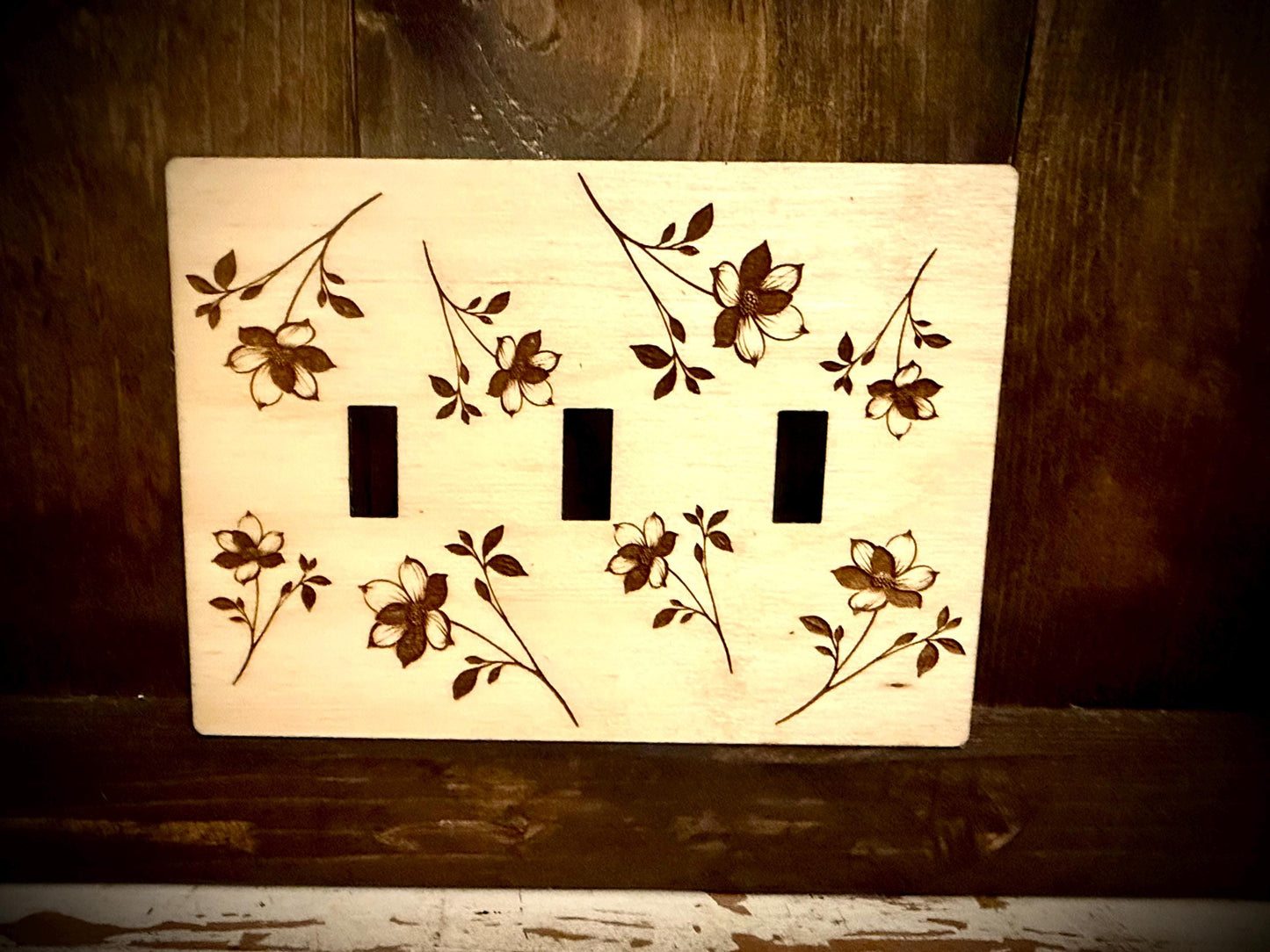 Dogwood Floral Wood Light Switch & Outlet Cover | Decora | 12 Finishes
