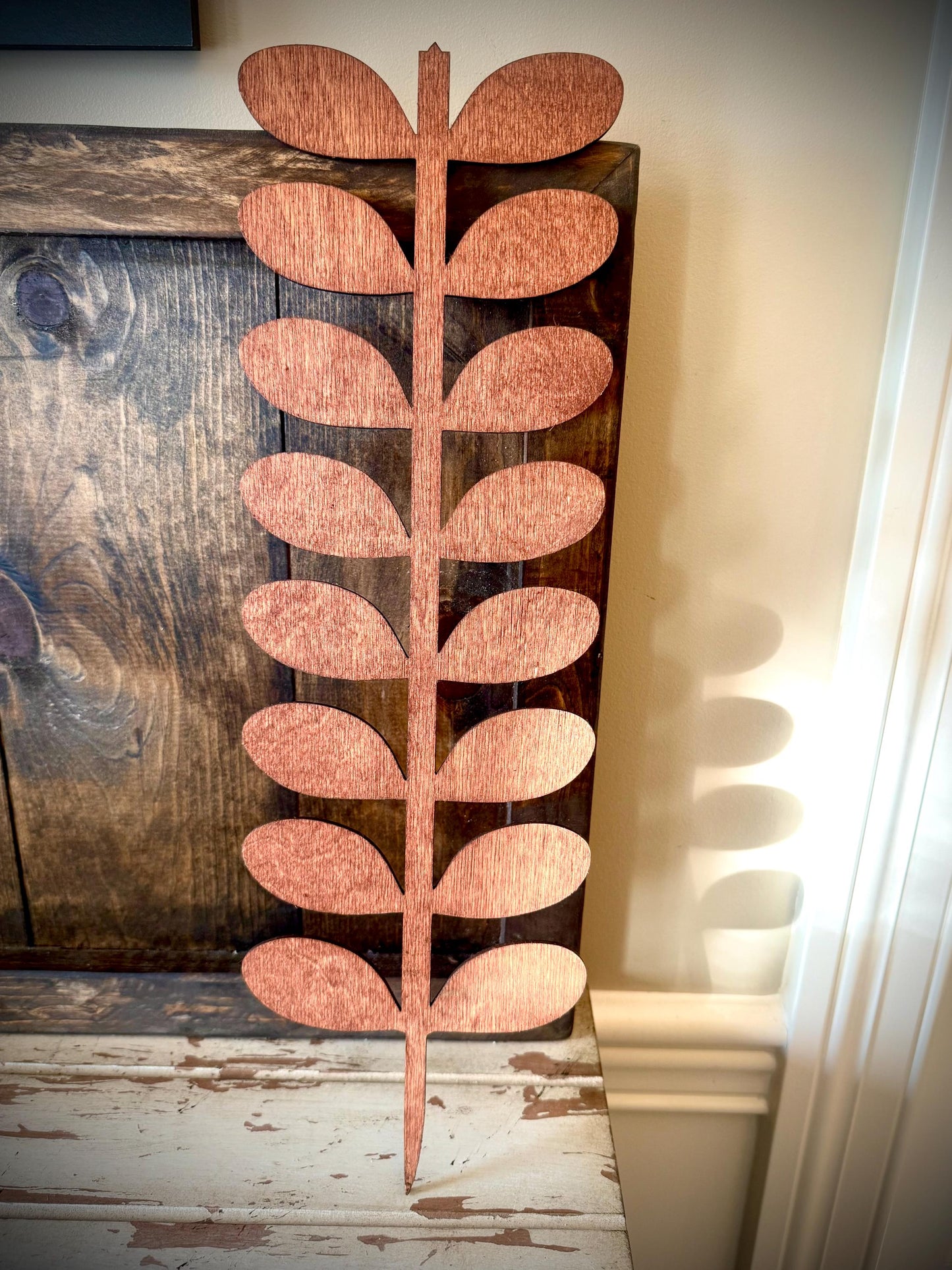 GIANT 18" Mid Century Modern Leafy Vine Boho Indoor Plant Trellis | 12 Finishes