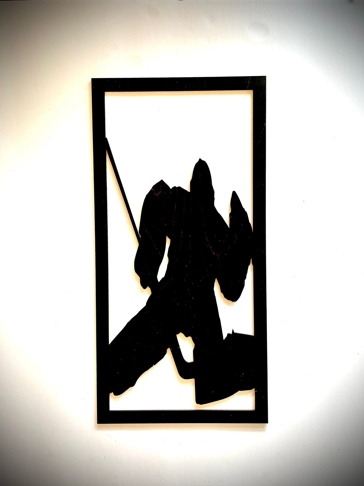 Hockey Goalie wood wall art 3-panel set, single panel front detail