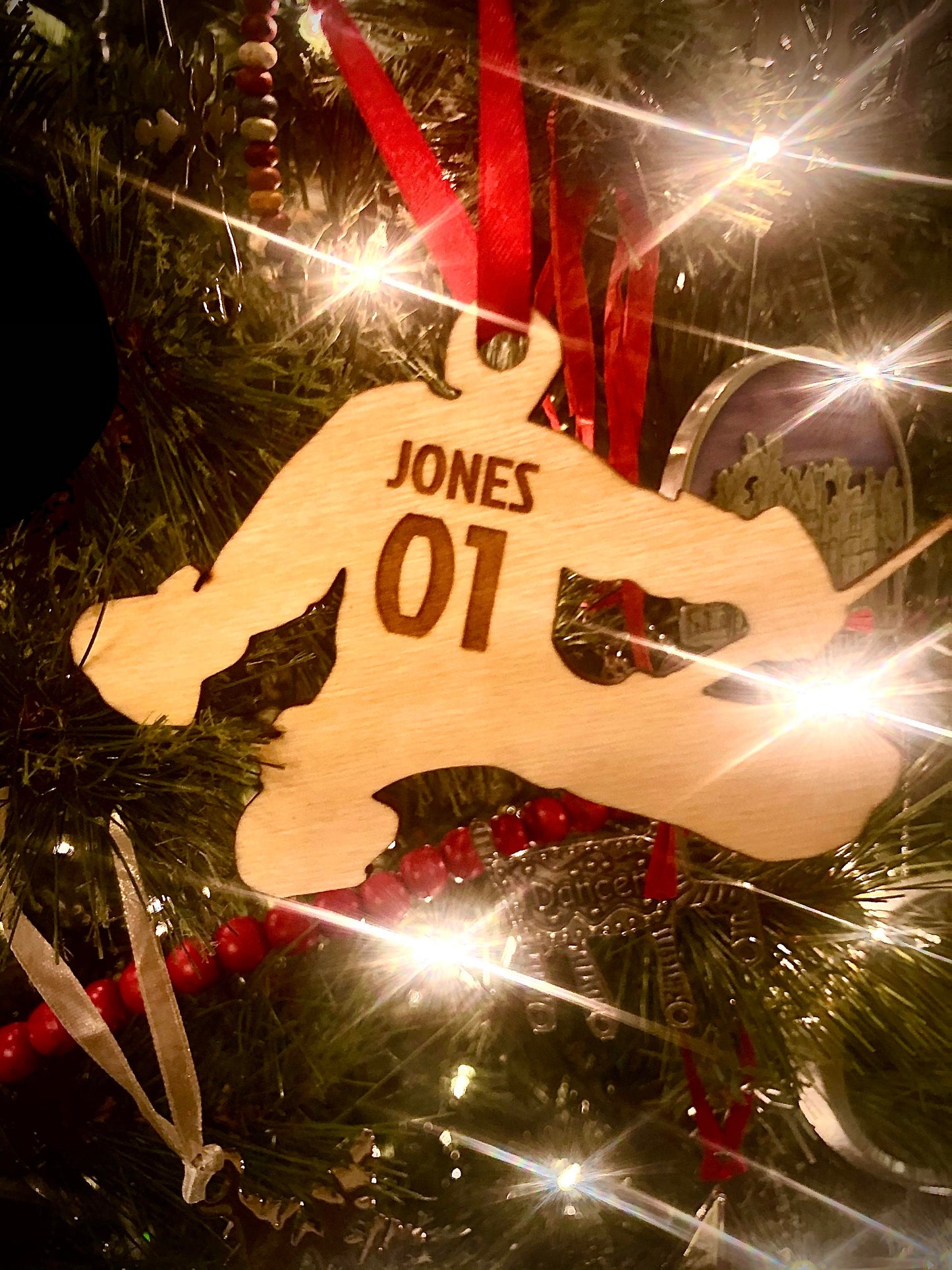 Hockey Goalie Personalized Wood Ornament & Gift Tag | Jersey Name & Number | Hockey Gift | Coach Gift