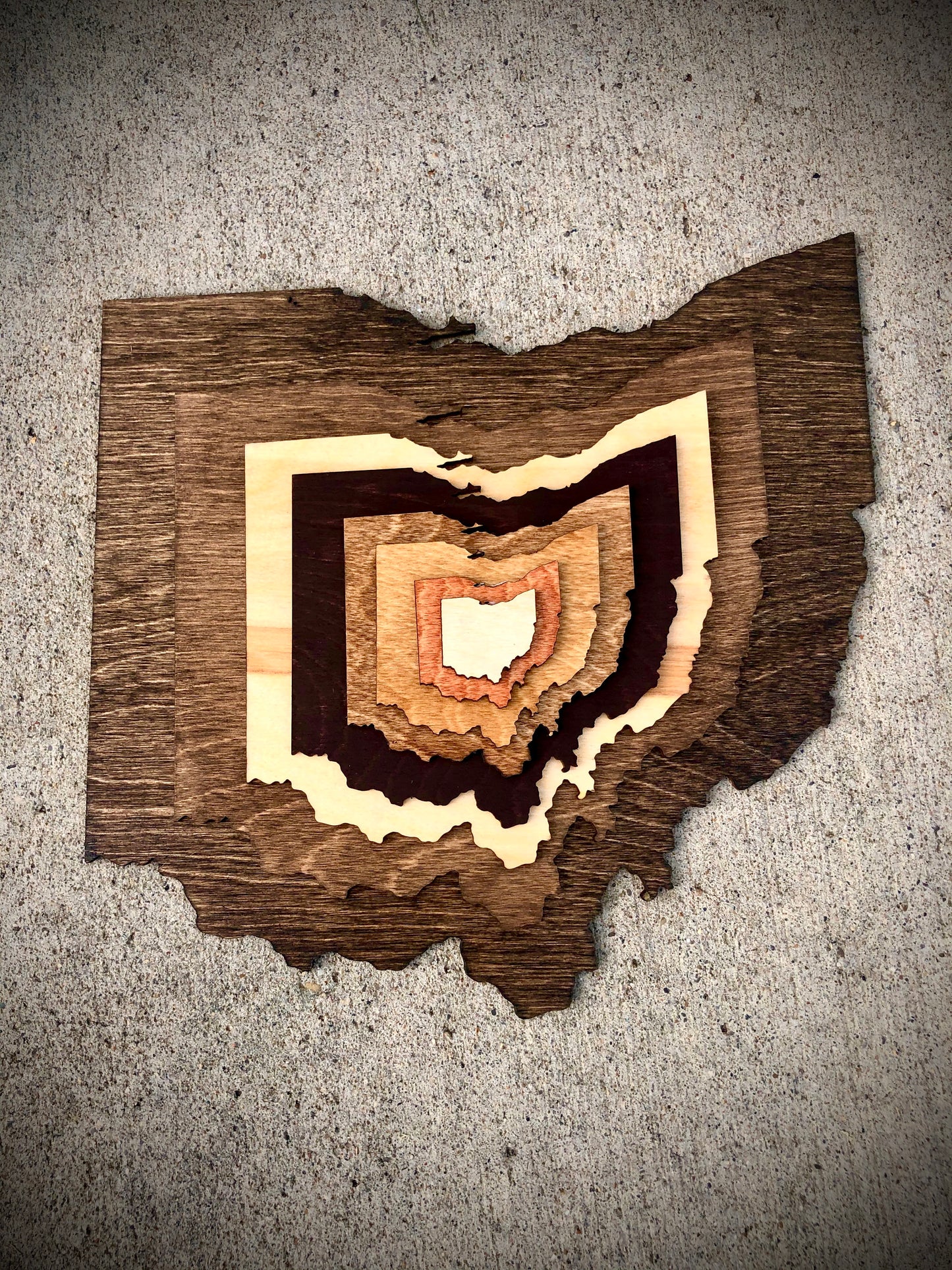 Ohio Stacked State 3D Wood Table & Wall Art | Multi-Color