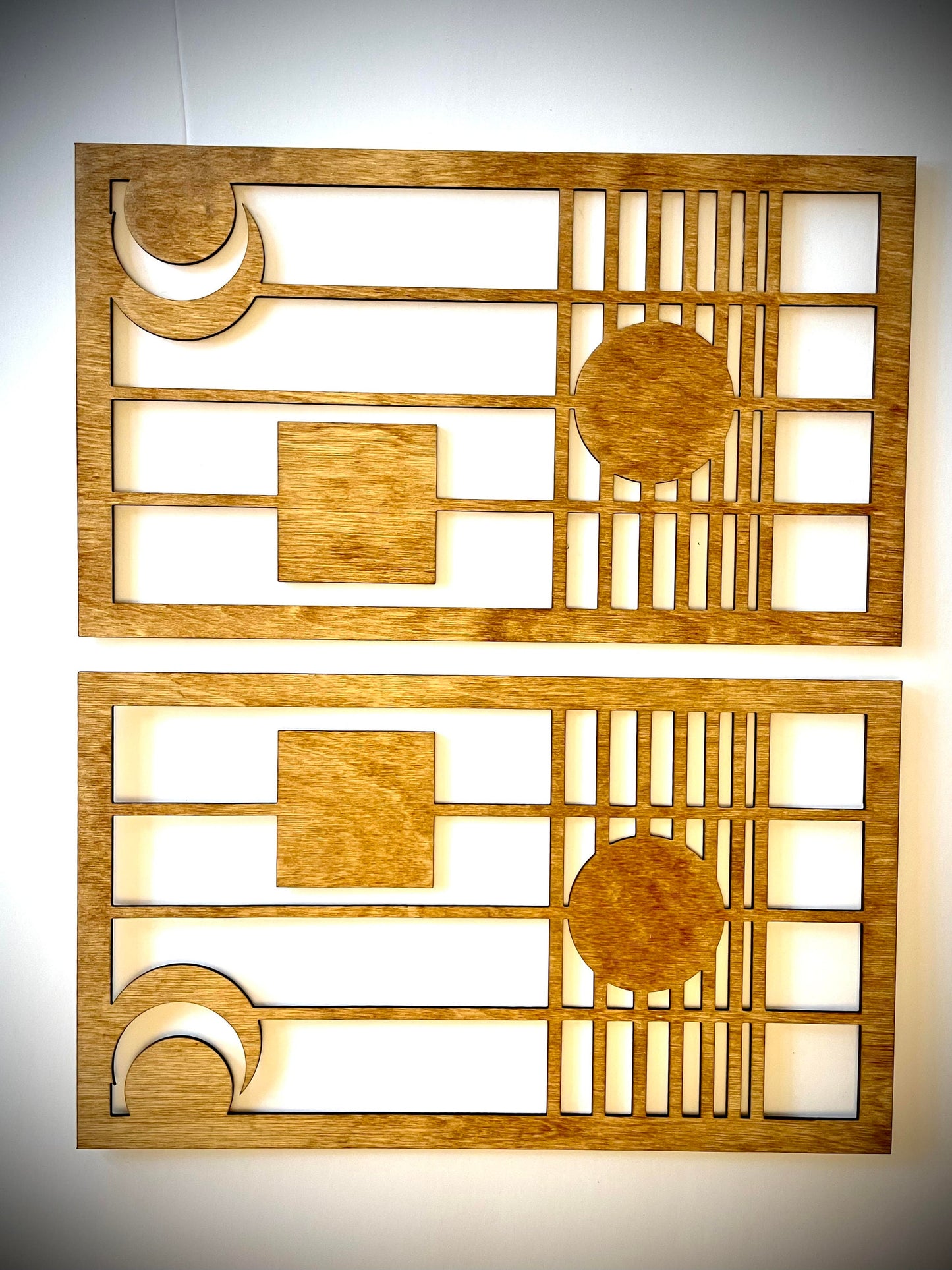 Art Deco Geometry 2-Panel Wood Wall Art - Style I
