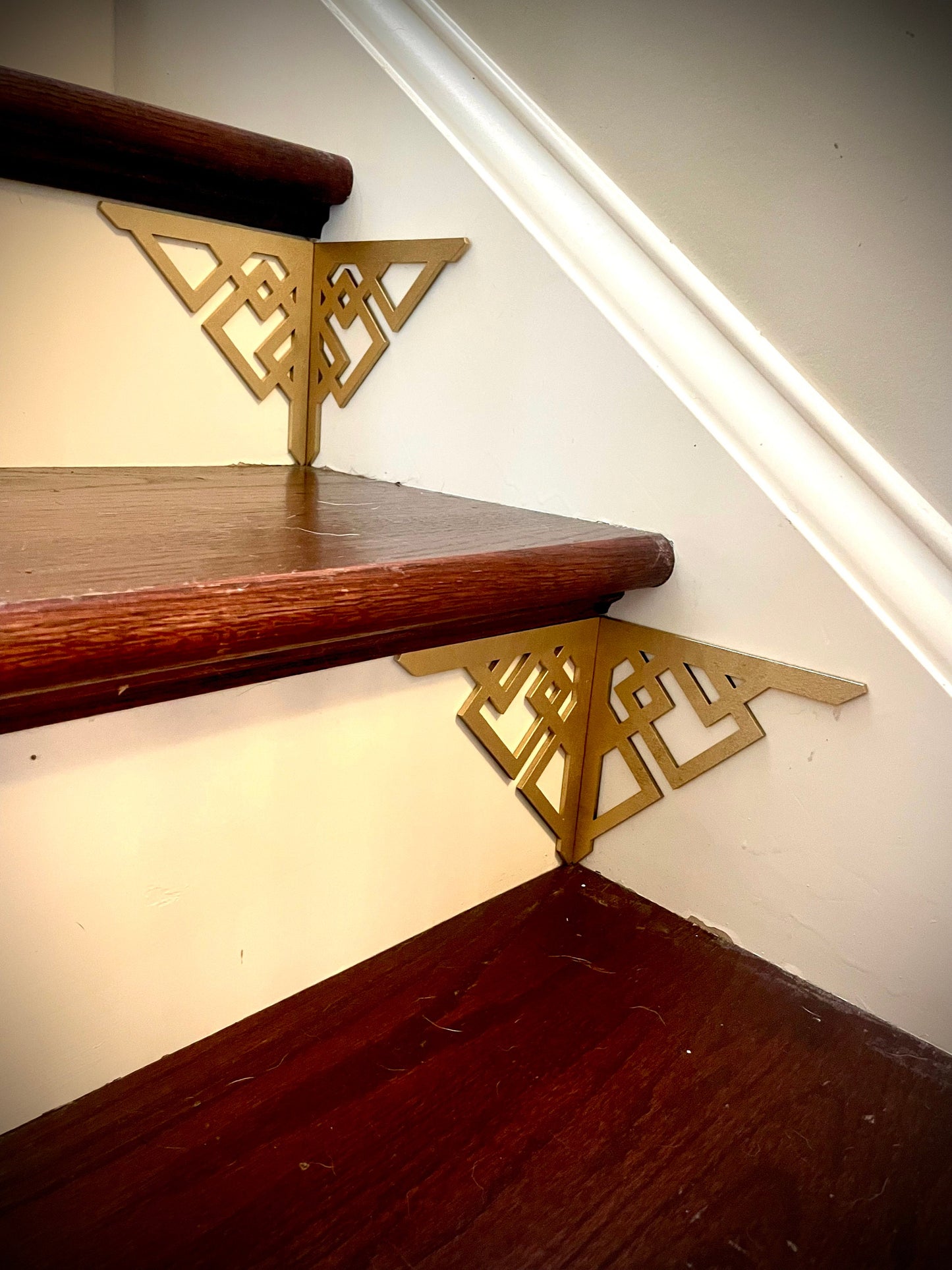 Art Deco art deco staircase corner accents / embellishments (set of 4) available in multiple finishes-style H