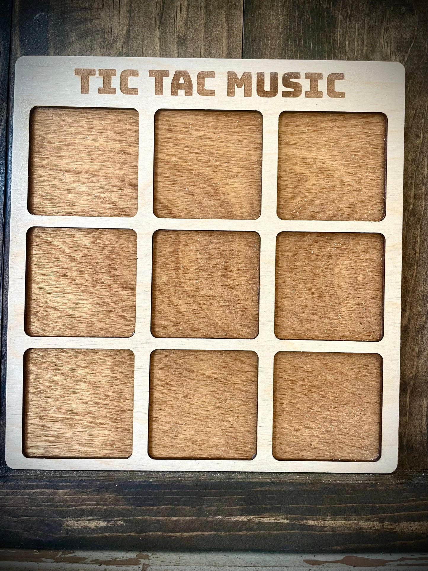 Tic Tac Music Wood Game | Laser Engraved | 12 Finishes | Music Lover Gift