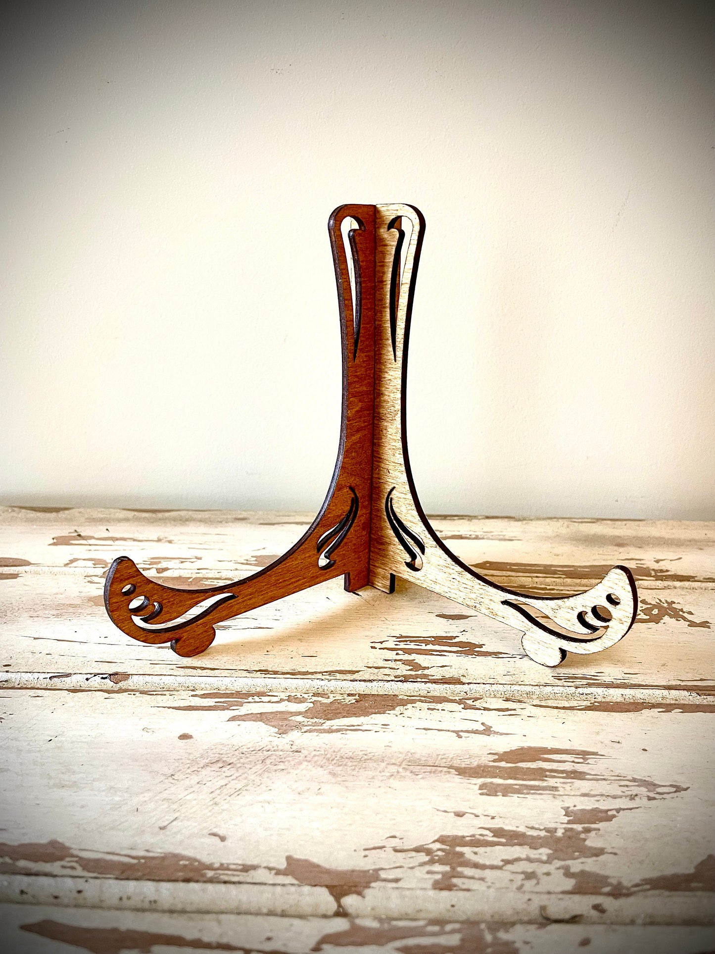 Wood Display Easel | Art, Photo & Plate Stand | 12 Finishes | Style B