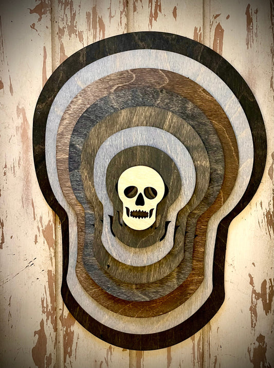 Stacked Skulls 3D Wood Table & Wall Art | Multi-Color