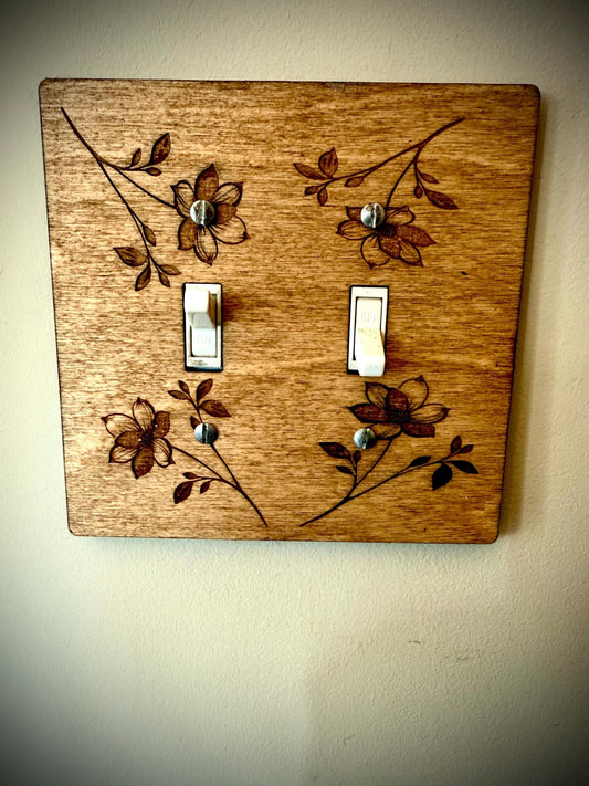 Dogwood Floral Wood Light Switch & Outlet Cover | Decora | 12 Finishes
