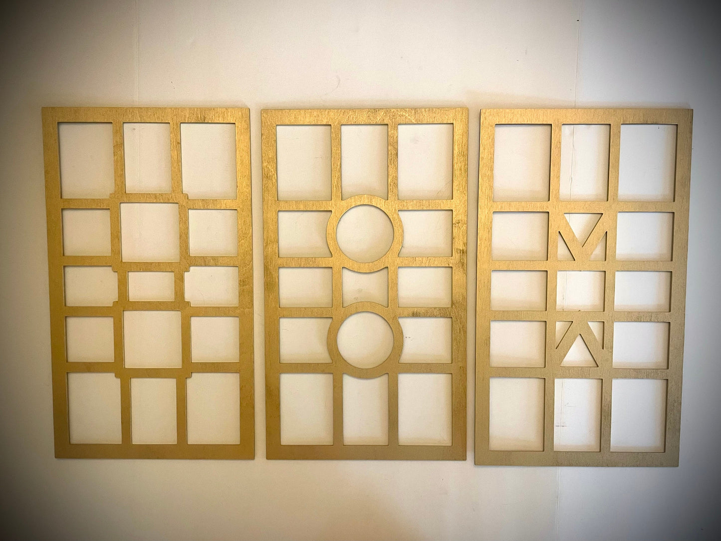 Boho Modern Art Deco Panels Wood Wall Art | 3-Panel Set | Multiple Sizes & Finishes | Style W