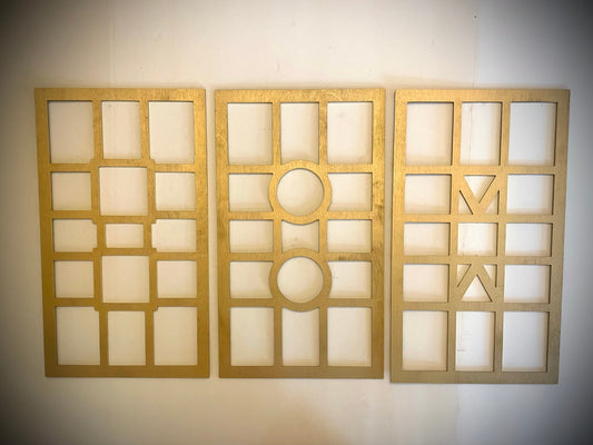 Boho Modern Art Deco Panels Wood Wall Art | 3-Panel Set | Multiple Sizes & Finishes | Style W