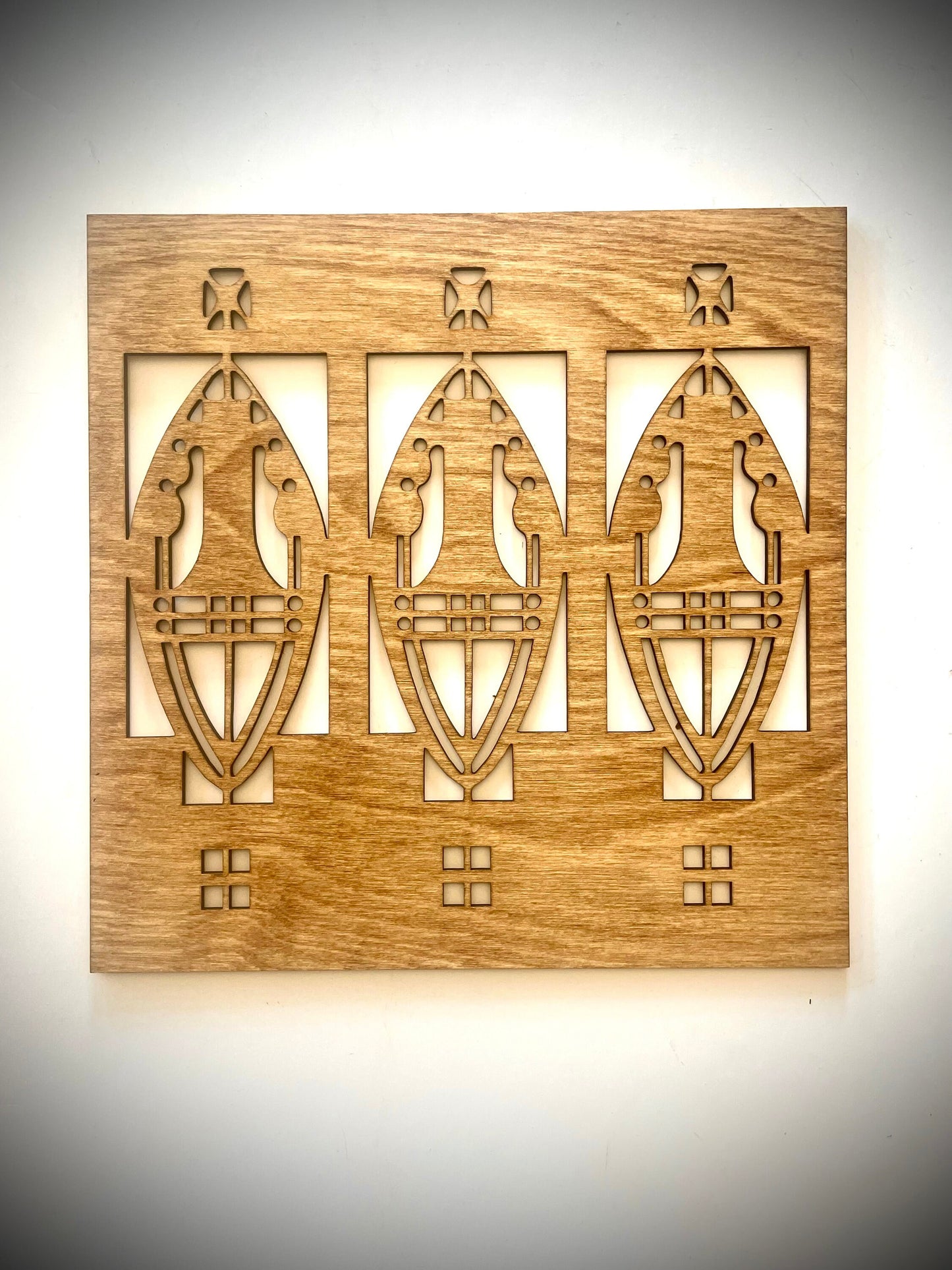 Art Deco Geometry Wood Wall Art | 3-Panel Set | Multiple Sizes & Finishes | Style L