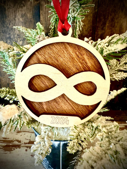 Autism Awareness Infinity Symbol Personalized 2-Layer Wood Christmas Ornament & Gift Tag | Multiple Finishes | Awareness Gift