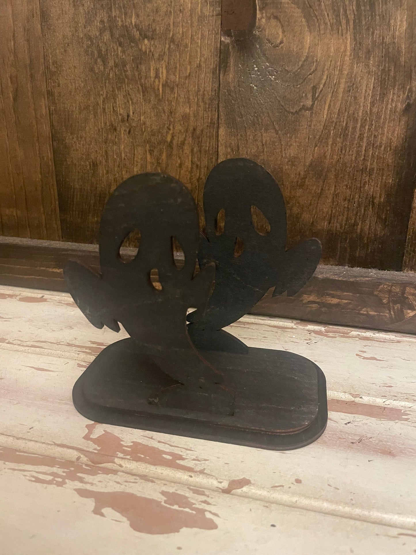 Halloween Ghost Wood Napkin Holder & Tabletop Decor | 12 Finishes