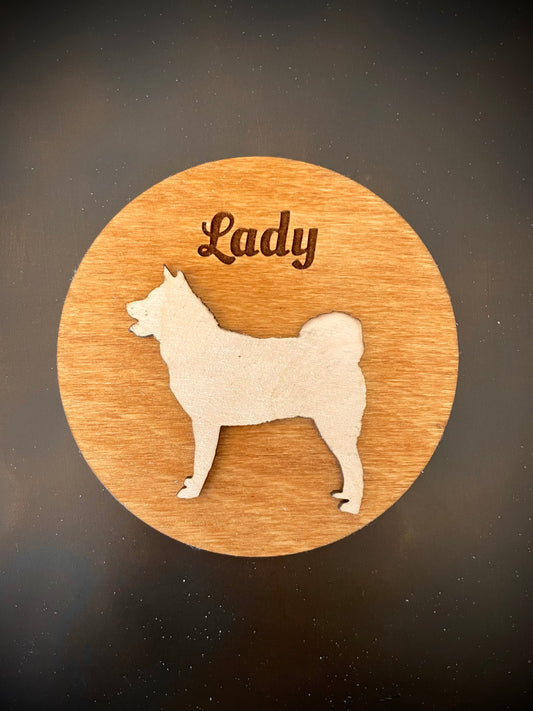 American Akita Dog Breed Wood Refrigerator Magnet | 12 Finishes | Dog Lover Gift