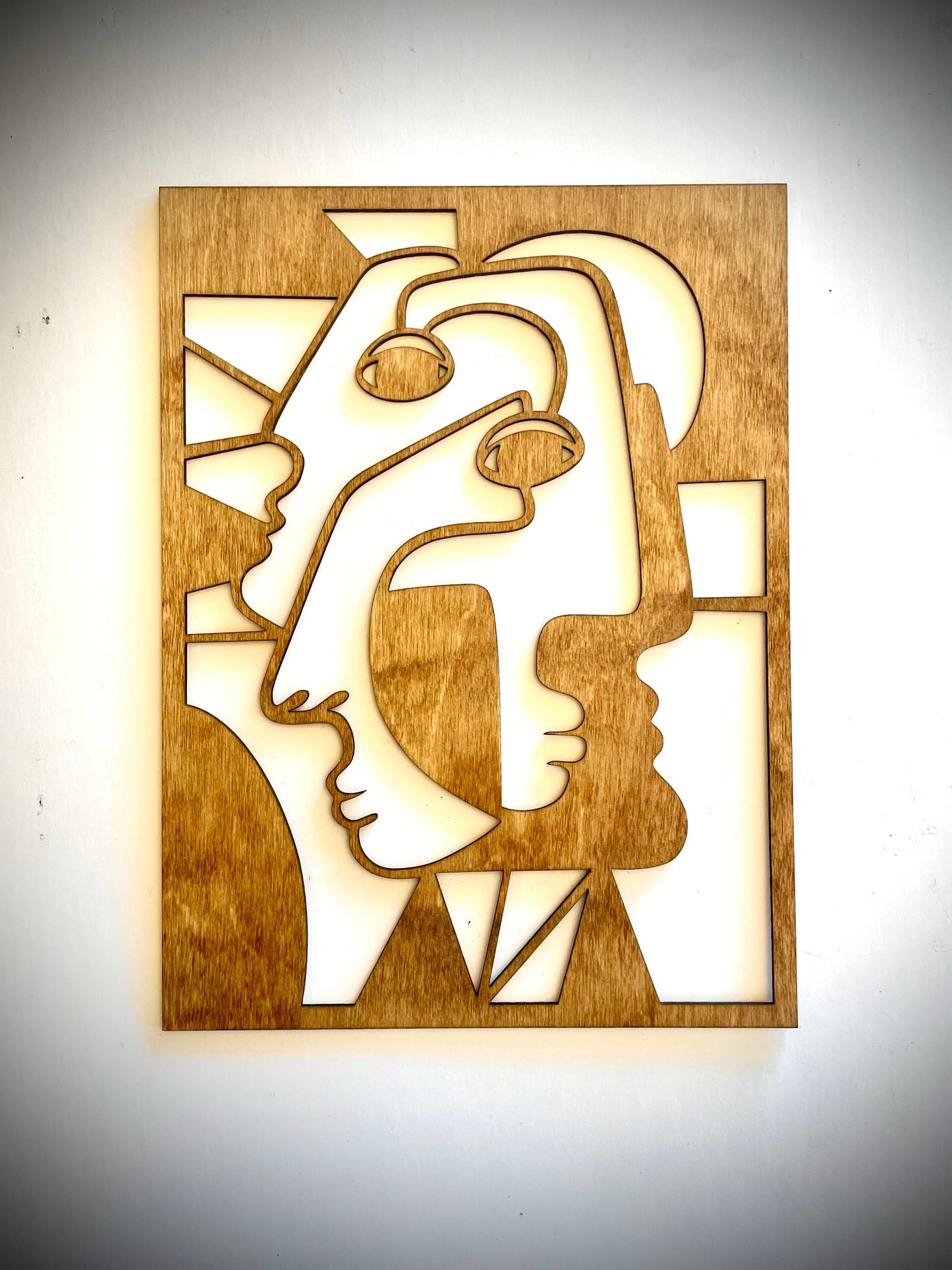 Picasso Cubism Abstract Wood Wall Art | 3-Panel Set | Multiple Sizes & Finishes