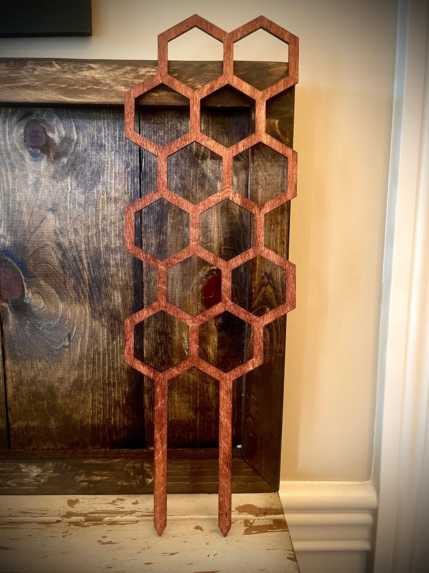 GIANT 18" Boho Indoor Plant Trellis | Hexagon Shapes | 12 Finishes