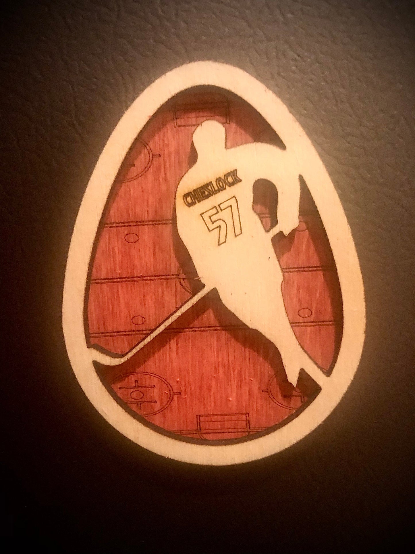Personalized Hockey Player Easter Egg Magnet | Engraved Name & Number | Easter Gift