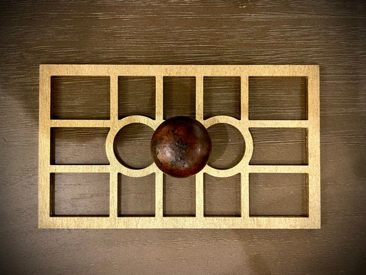 Boho Modern Art Deco Art Deco wood drawer knob or pull accent in natural or 14 other finishes.  2 pieces. Set AD Circles