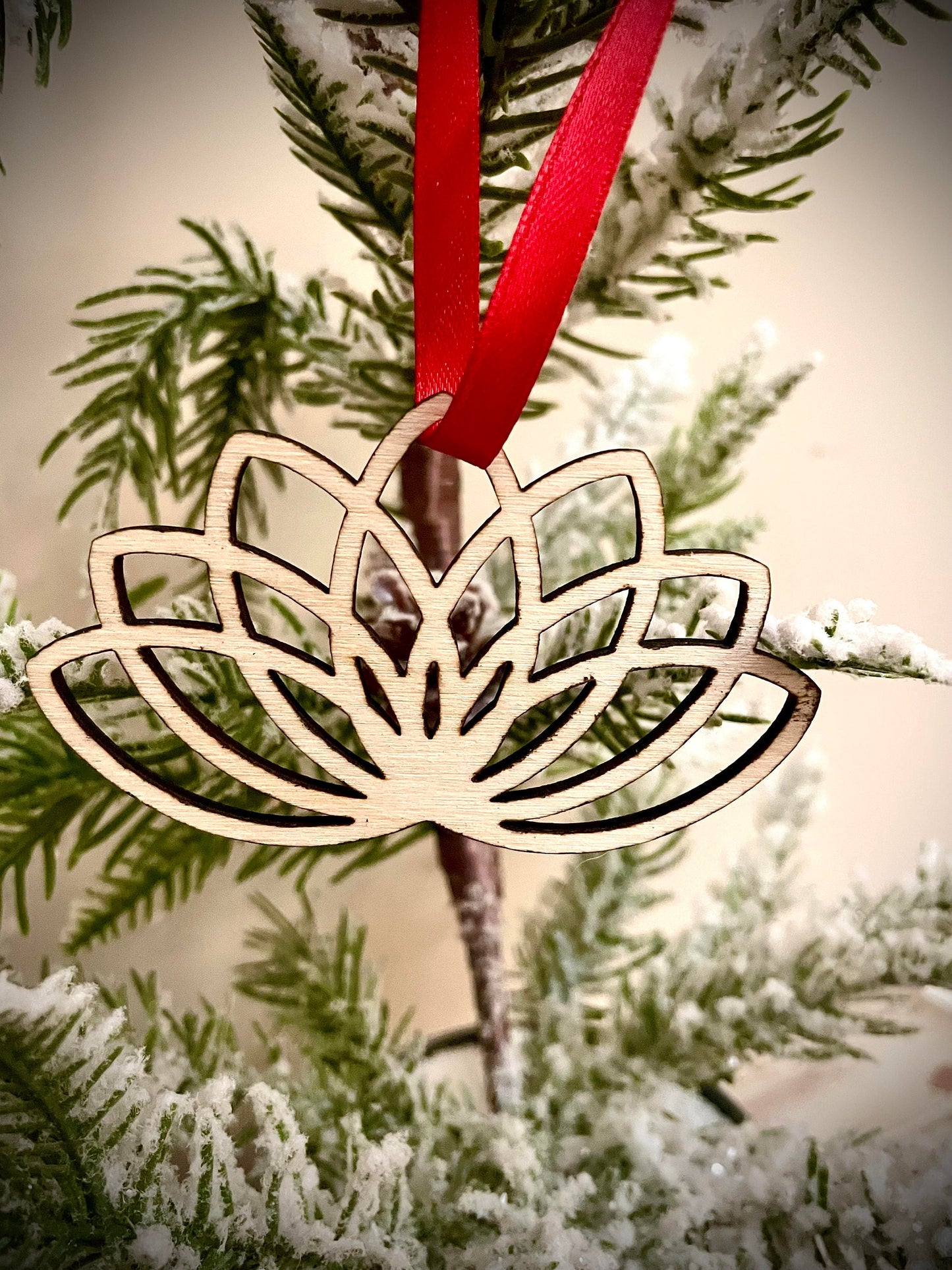 Lotus Flower Mandala Wood Ornament & Gift Tag | 12 Finishes | Spiritual Gift