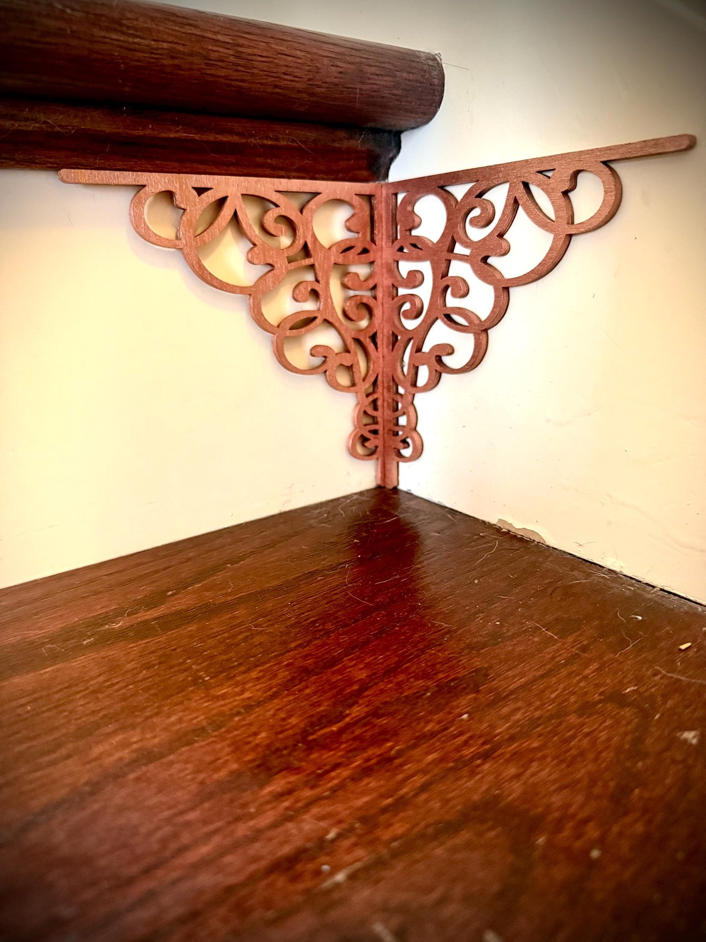 Art Nouveau Wood Staircase Accents | Set of 4 | 15 Finishes | Style B