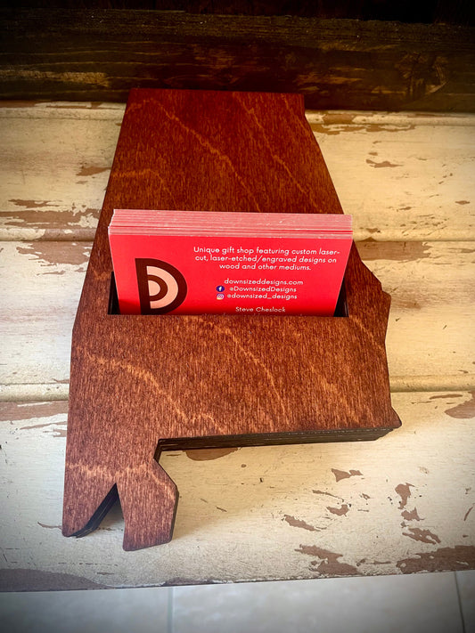 Alabama Wood Business Card Holder | 12 Finishes | Office Gift