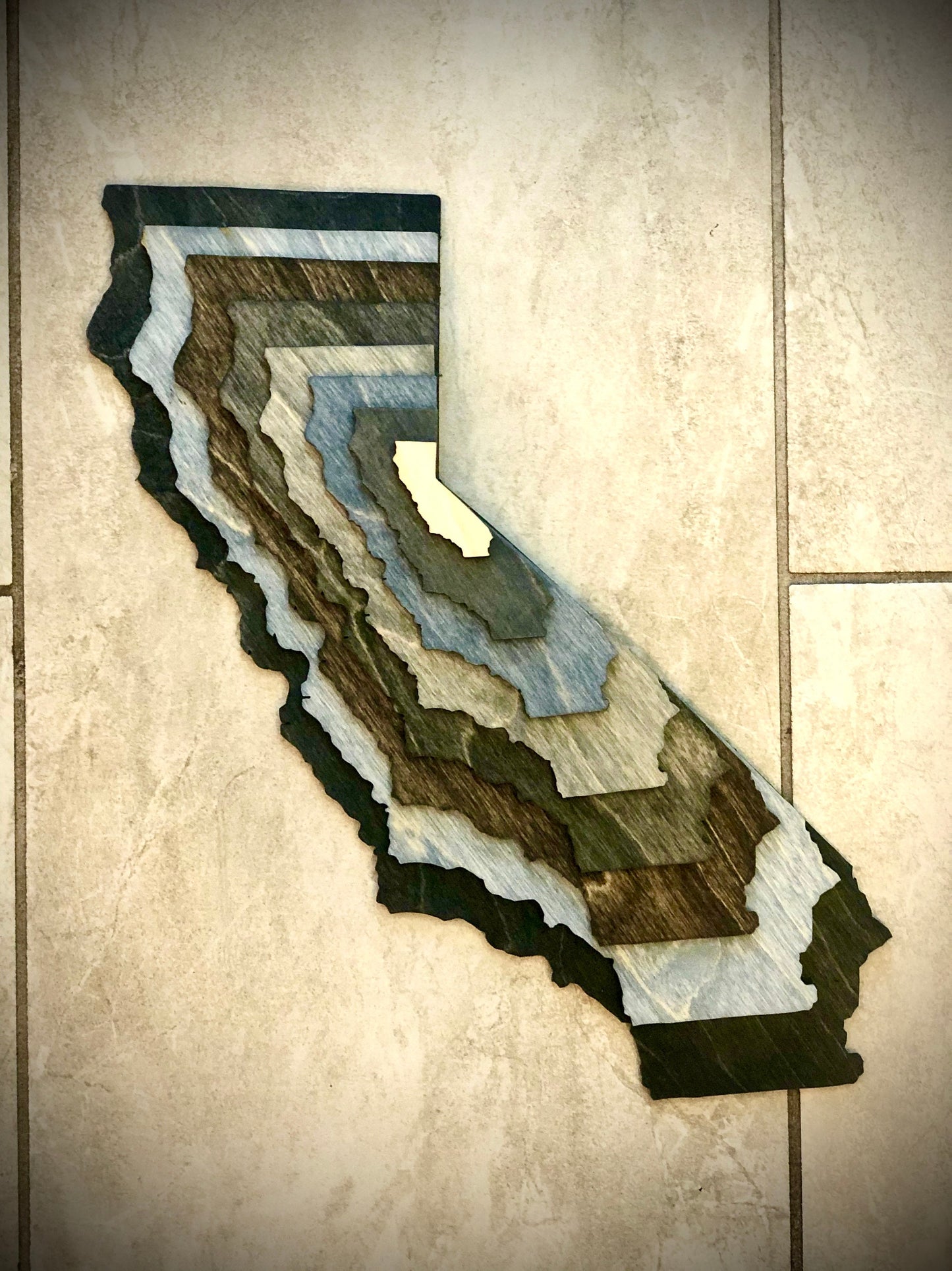 California Stacked State 3D Wood Table & Wall Art | Multi-Color